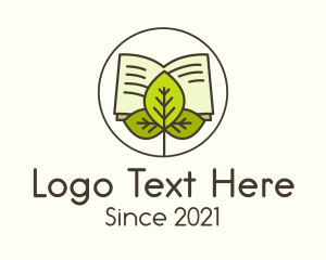 Learning Center - Leaf Nature Book logo design
