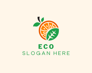 Leaf Orange Fruit Logo