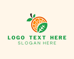 Leaf Orange Fruit Logo