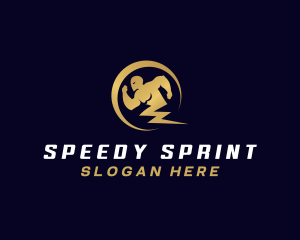 Sprint - Lightning Human Muscle logo design