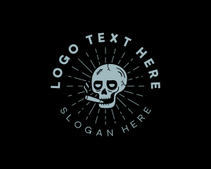 Skull - Cigarette Skull Smoker logo design