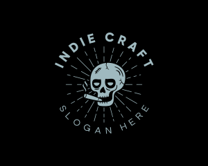 Indie - Cigarette Skull Smoker logo design