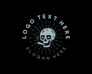 Tattoo - Cigarette Skull Smoker logo design