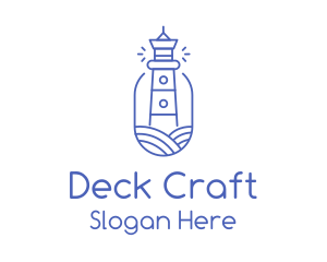 Deck - Blue Monoline Lighthouse logo design