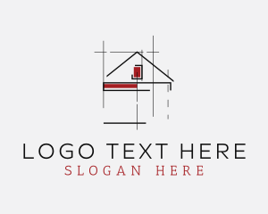 Property Developer - House Structure Blueprint logo design