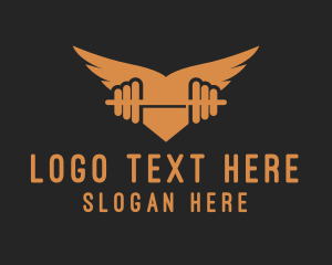 Winged - Winged Barbell Gym logo design