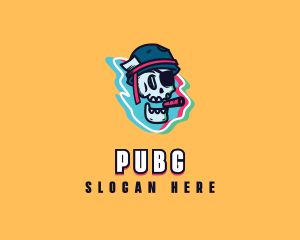Pirate Smoking Skull logo design