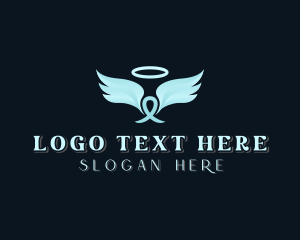 Heaven - Halo Holy Wings logo design