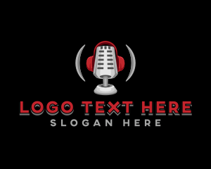 Streaming - Podcast Microphone Streaming logo design