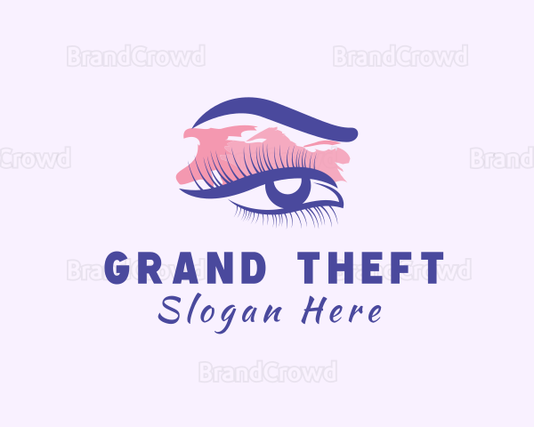 Woman Watercolor Eyelash Logo