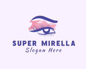 Woman Watercolor Eyelash Logo