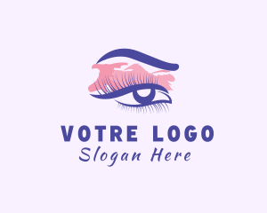 Woman Watercolor Eyelash Logo
