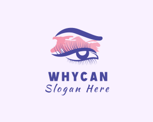 Woman Watercolor Eyelash Logo
