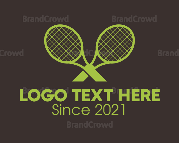 Athletic Tennis Racket Logo