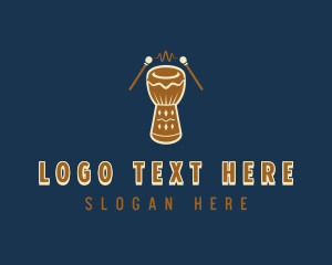 Talking Drum - Native Djembe Music Drum logo design