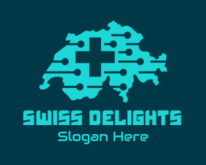 Swiss - Swiss Map Futuristic Technology logo design
