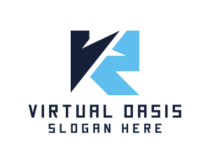 Vr - Generic Letter VR Stroke logo design