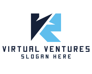 Generic Letter VR Stroke logo design