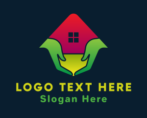 Shelter - House Care Hand logo design