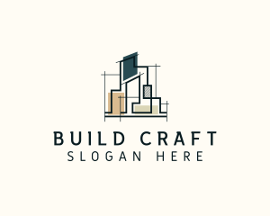 Blueprint Building Structure logo design