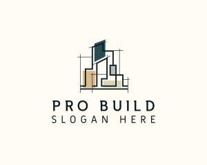 Blueprint Building Structure logo design