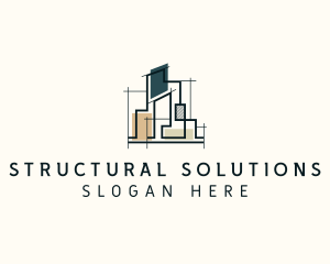 Blueprint Building Structure logo design