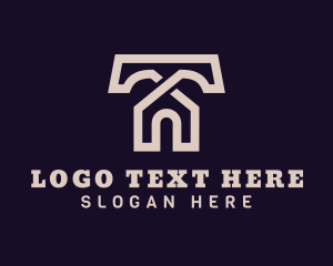 Property Developer - Home Property Letter T logo design