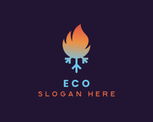 Fire Snowflake Element Logo