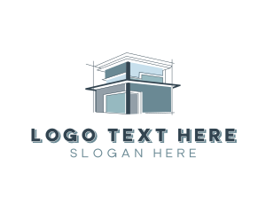 Draftman - Architecture House Contractor logo design