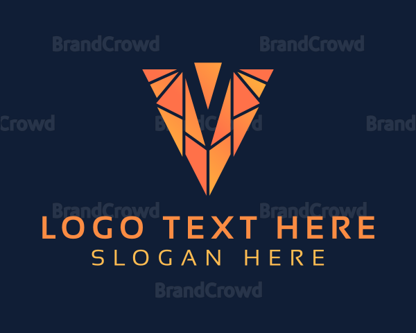 Geometric Business Letter V Logo