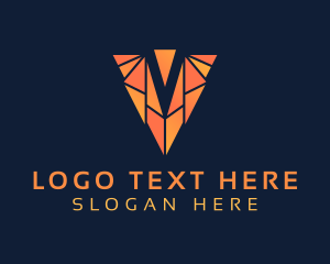 Multimedia - Geometric Business Letter V logo design