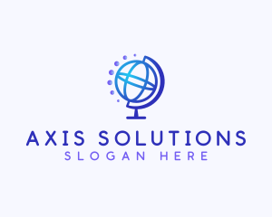 Globe Axis Moon logo design