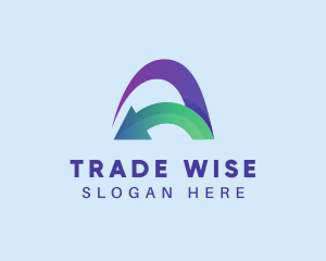 Trader - Business Arrow Shipping Letter A logo design