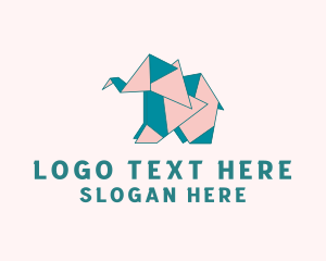 Paper Elephant Origami  logo design