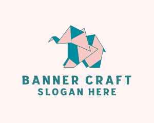 Paper Elephant Origami  logo design