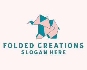 Paper Elephant Origami  logo design