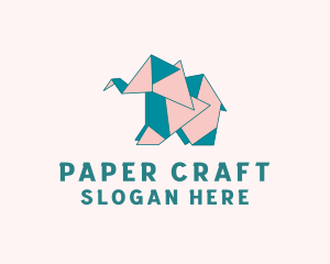 Paper Elephant Origami  logo design