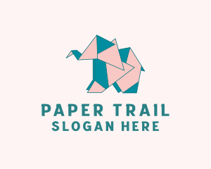 Paper Elephant Origami  logo design