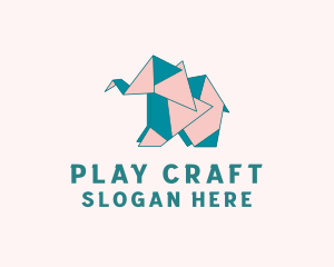 Paper Elephant Origami  logo design