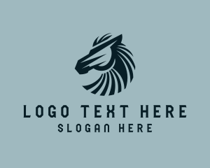 Equestrian - Horse Stallion Thoroughbred logo design