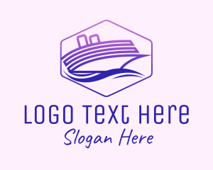 Cargo Shipping - Minimalist Cruise Ship logo design
