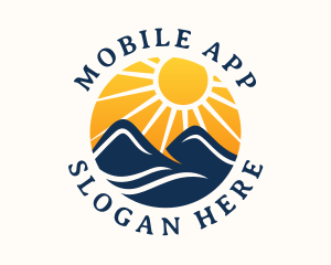 Peak - Mountain Sunset Travel logo design
