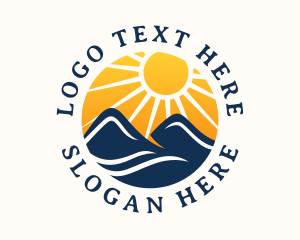 Mountain Sunset Travel Logo