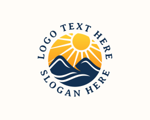 Summit - Mountain Sunset Travel logo design