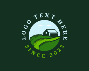Farm - Greenhouse Lawn Field logo design