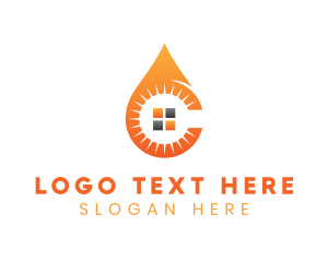 Fluid - Orange C Drop logo design