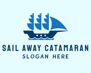 Nautical Sailing Ship logo design