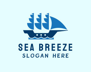 Nautical Sailing Ship logo design