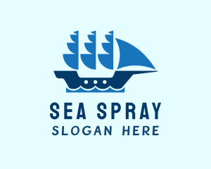 Nautical Sailing Ship logo design