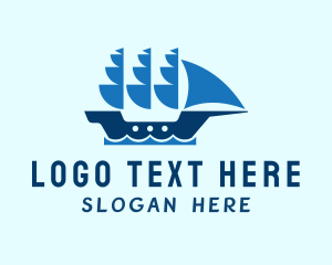 Ship - Nautical Sailing Ship logo design